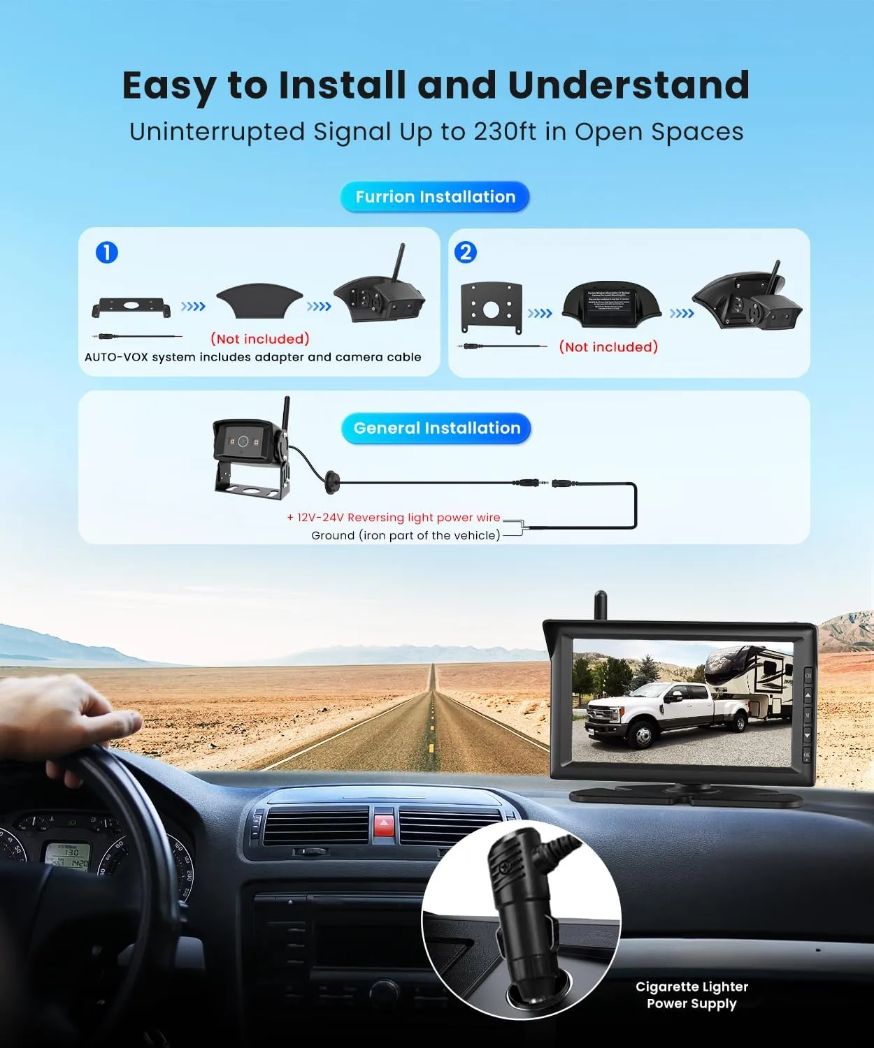 📷 W10 Furrion Wireless RV Backup Camera 1080p 📷