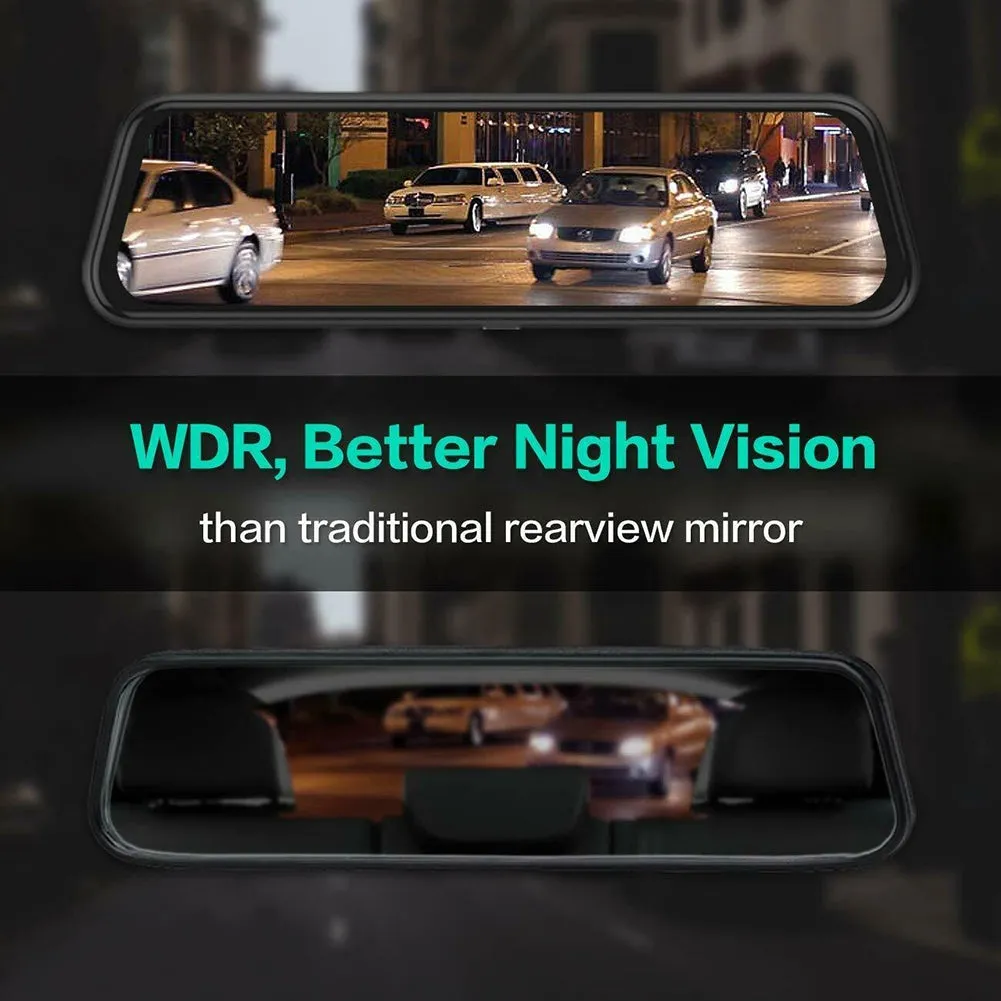10-inch Streaming Media Rearview Mirror Recorder 1080P HD 2.5d