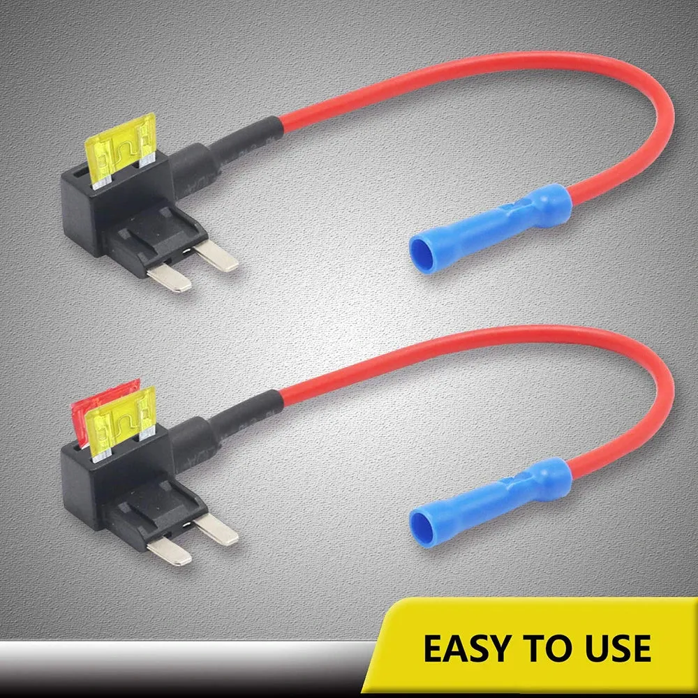 10-Pack 12V Automotive Fuse Tap Adapter Kit with Mini ATS Blade Fuse Holders