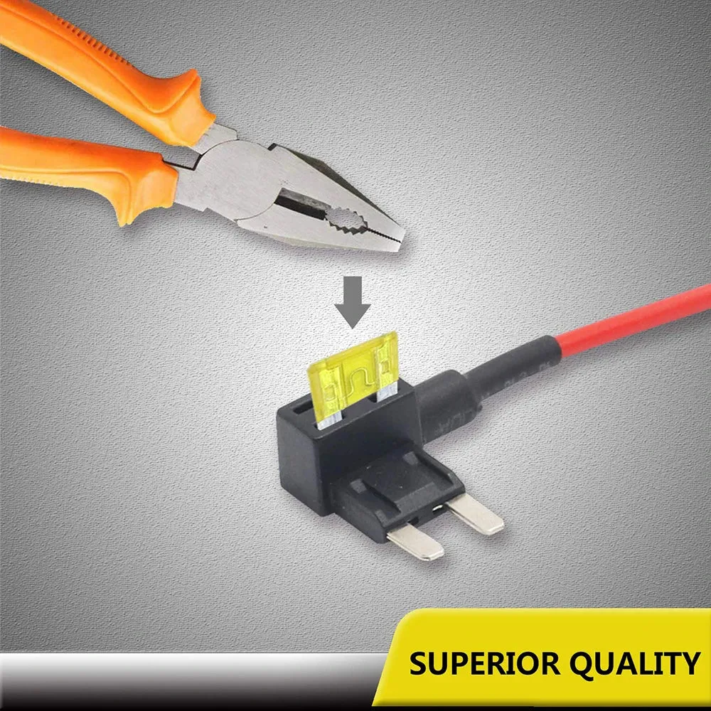 10-Pack 12V Automotive Fuse Tap Adapter Kit with Mini ATS Blade Fuse Holders