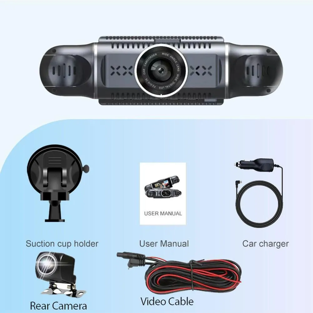 1080P Dash Cam Car Dvr 4 Channel Camera Night Vision G-Sensor