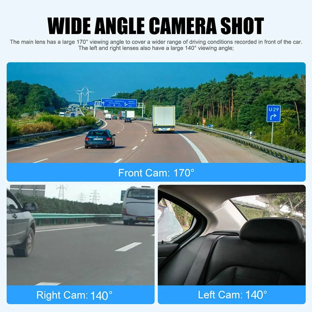 1080P Dash Cam Car Dvr 4 Channel Camera Night Vision G-Sensor
