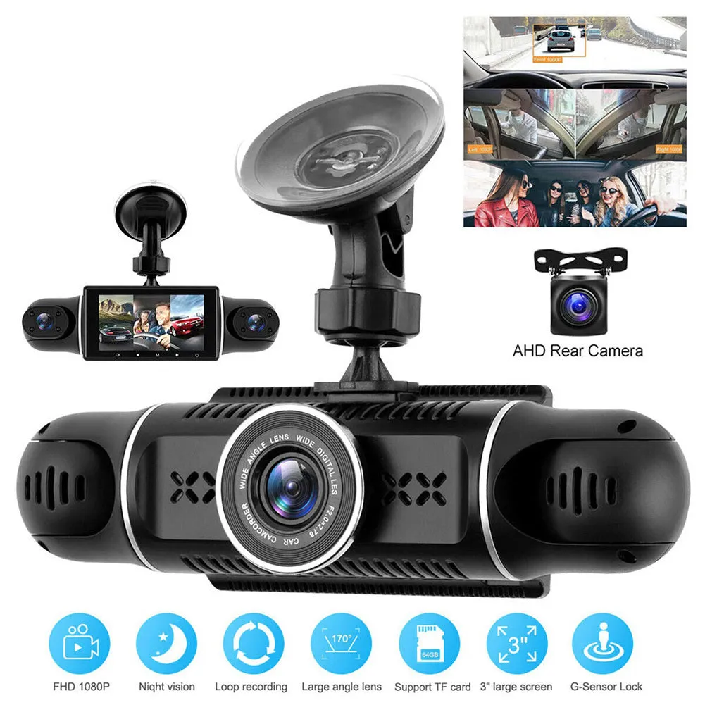 1080P Dash Cam Car Dvr 4 Channel Camera Night Vision G-Sensor