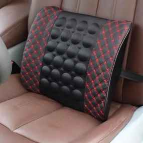 12V Electric Massage Car Seat Lumbar Support Pillow Soft Cotton Car Seat Back Lumbar Waist Support Cushion Pillow Pad Promotion