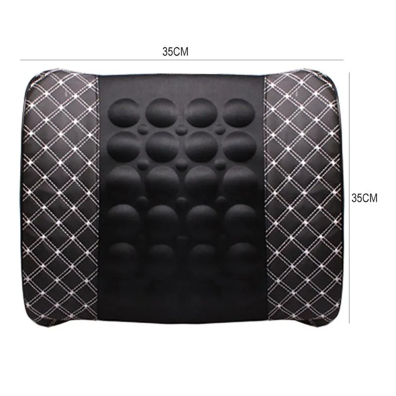 12V Electric Massage Car Seat Lumbar Support Pillow Soft Cotton Car Seat Back Lumbar Waist Support Cushion Pillow Pad Promotion
