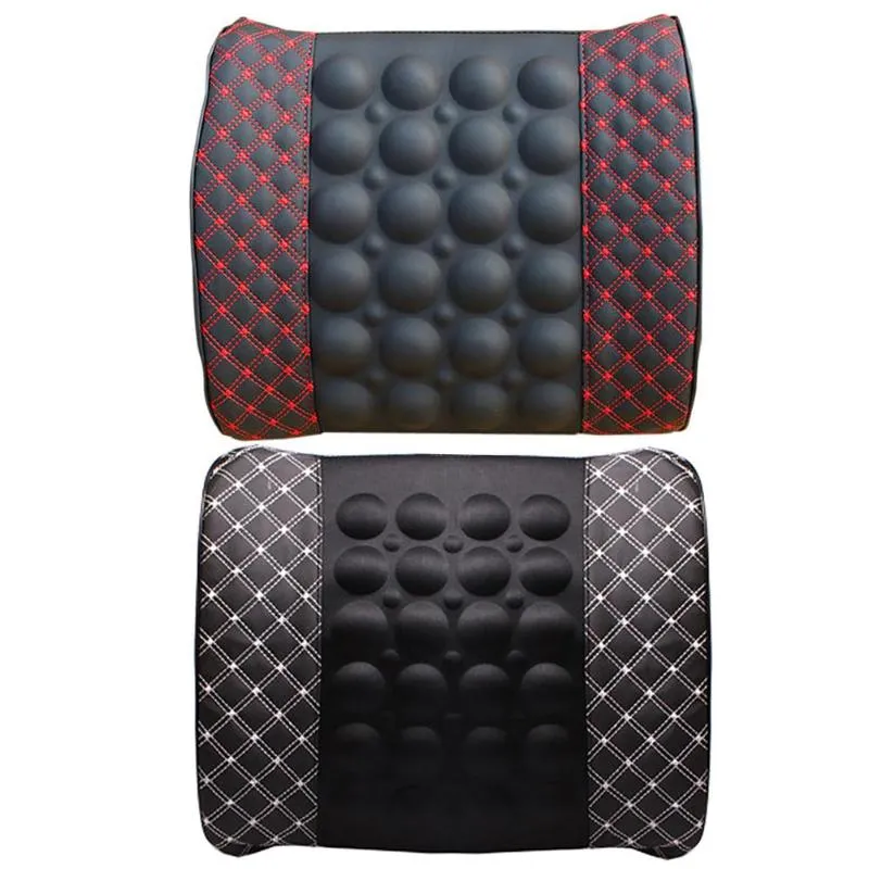 12V Electric Massage Car Seat Lumbar Support Pillow Soft Cotton Car Seat Back Lumbar Waist Support Cushion Pillow Pad Promotion