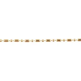 1mm Gold Plated Brass Dot-Dash Ball Chain by the Foot