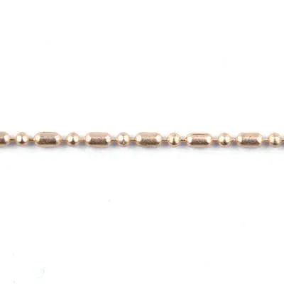 1mm Satin Hamilton Gold Plated Brass Dot-Dash Ball Chain by the Foot
