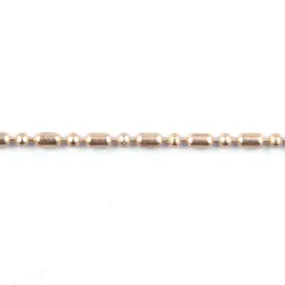 1mm Satin Hamilton Gold Plated Brass Dot-Dash Ball Chain by the Foot