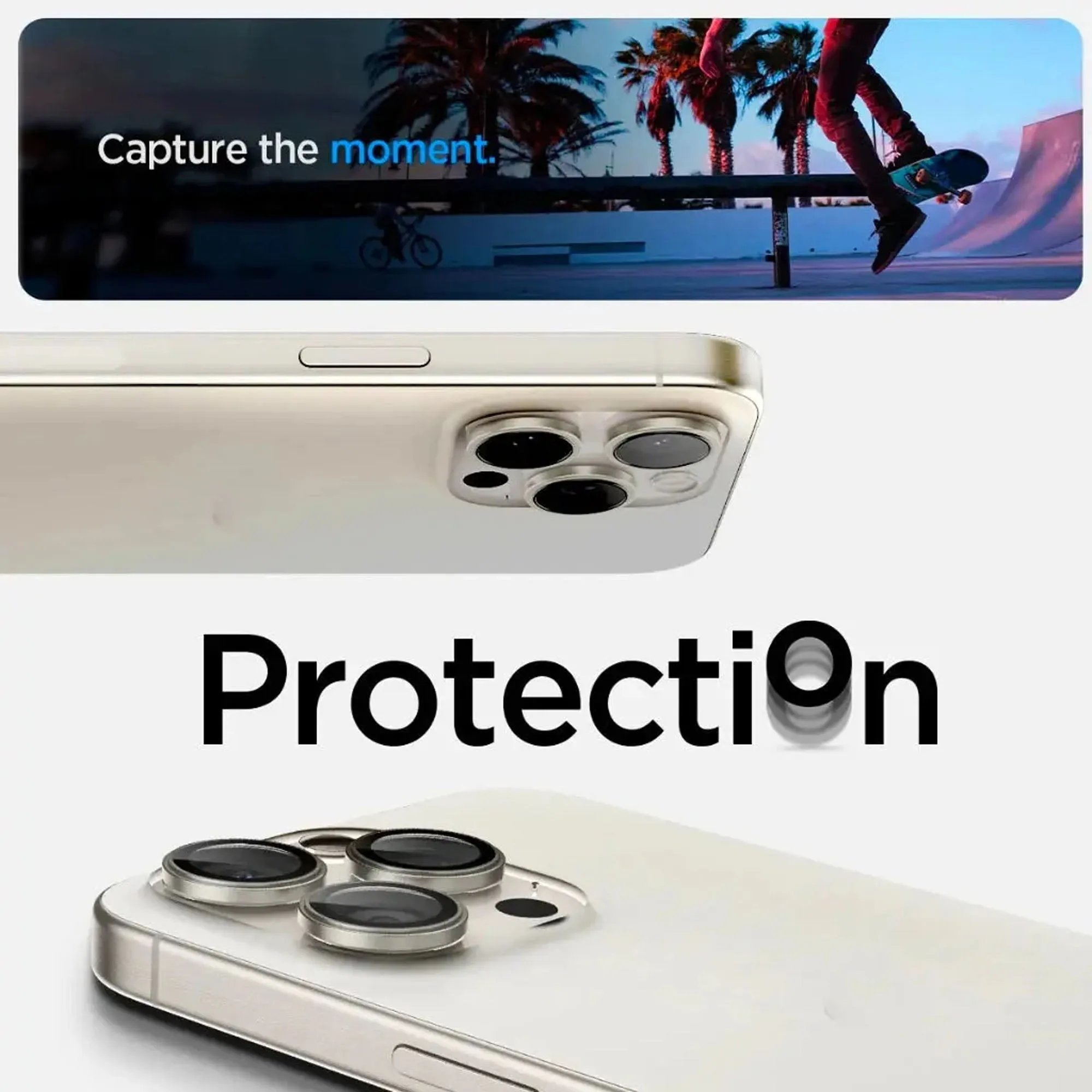 [2 PACK] Spigen Glas.tR EZ Fit Optik Pro Lens Protector for iPhone 16/15/14 Pro & Pro Max