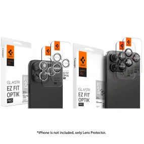 [2 PACK] Spigen Glas.tR EZ Fit Optik Pro Lens Protector for iPhone 16/15/14 Pro & Pro Max