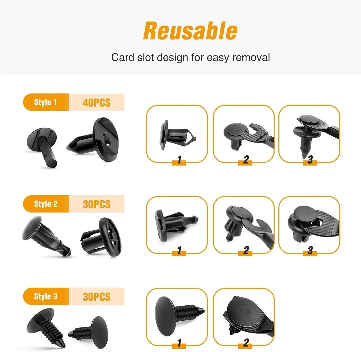 200 Pcs Car Push Retainer Clips Kits For GM Ford Chrysler
