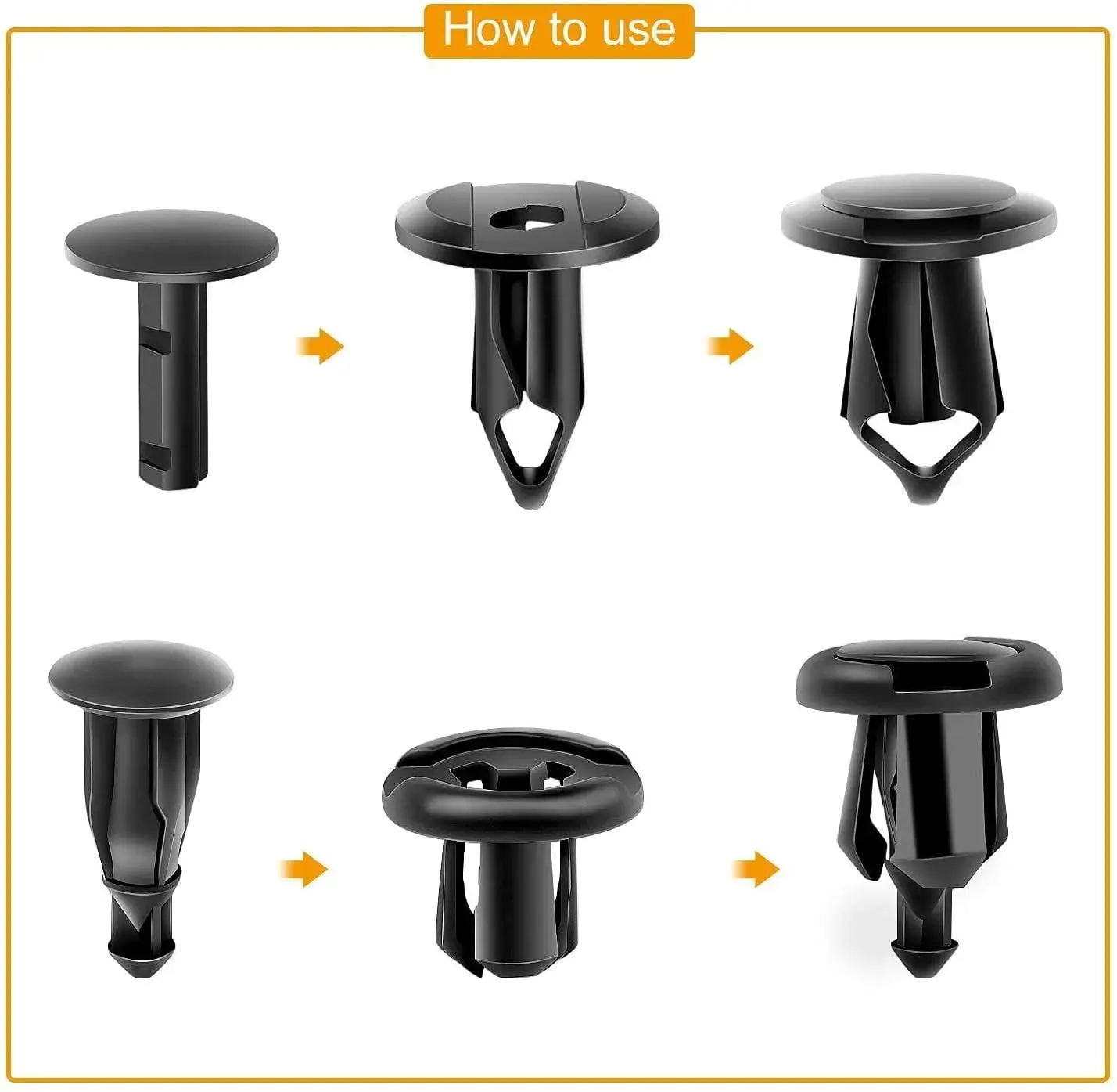 200 Pcs Car Push Retainer Clips Kits For GM Ford Chrysler