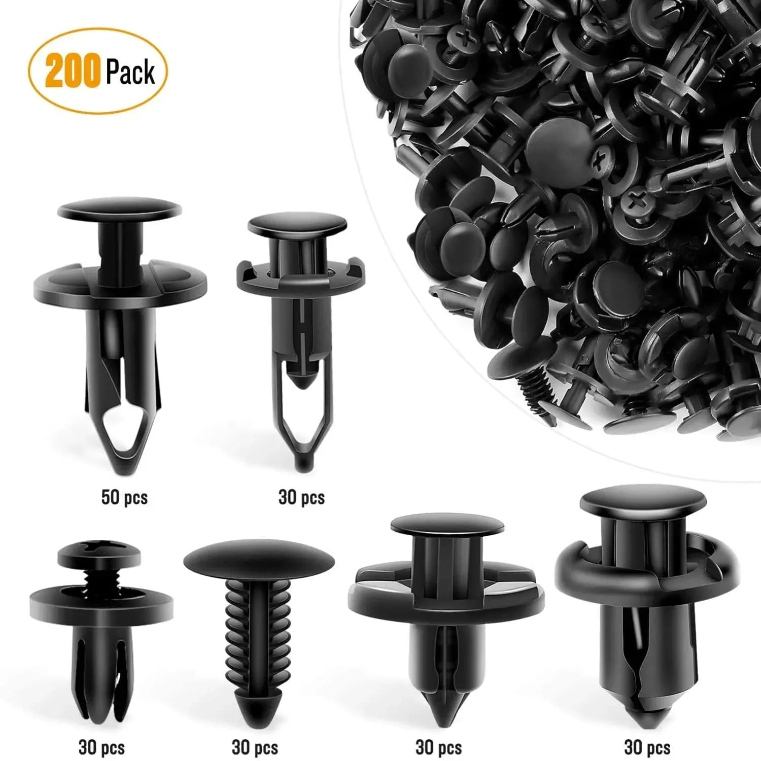 200 Pcs Car Push Retainer Clips Kits For GM Ford Chrysler
