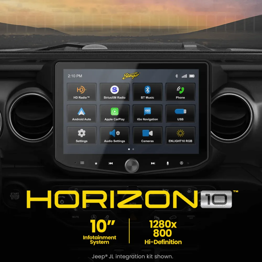 2016-2023 Toyota Tacoma Radio Replacement Kit - Includes 10" Horizon 10 Touchscreen Radio & Plug and Play Installation