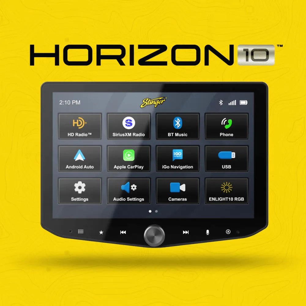 2016-2023 Toyota Tacoma Radio Replacement Kit - Includes 10" Horizon 10 Touchscreen Radio & Plug and Play Installation