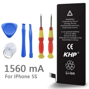 2019 New 100% Original KHP Phone Battery For iphone 5S Real Capacity 1560mAh With Machine Tools Kit Mobile Batteries 0 Cycle