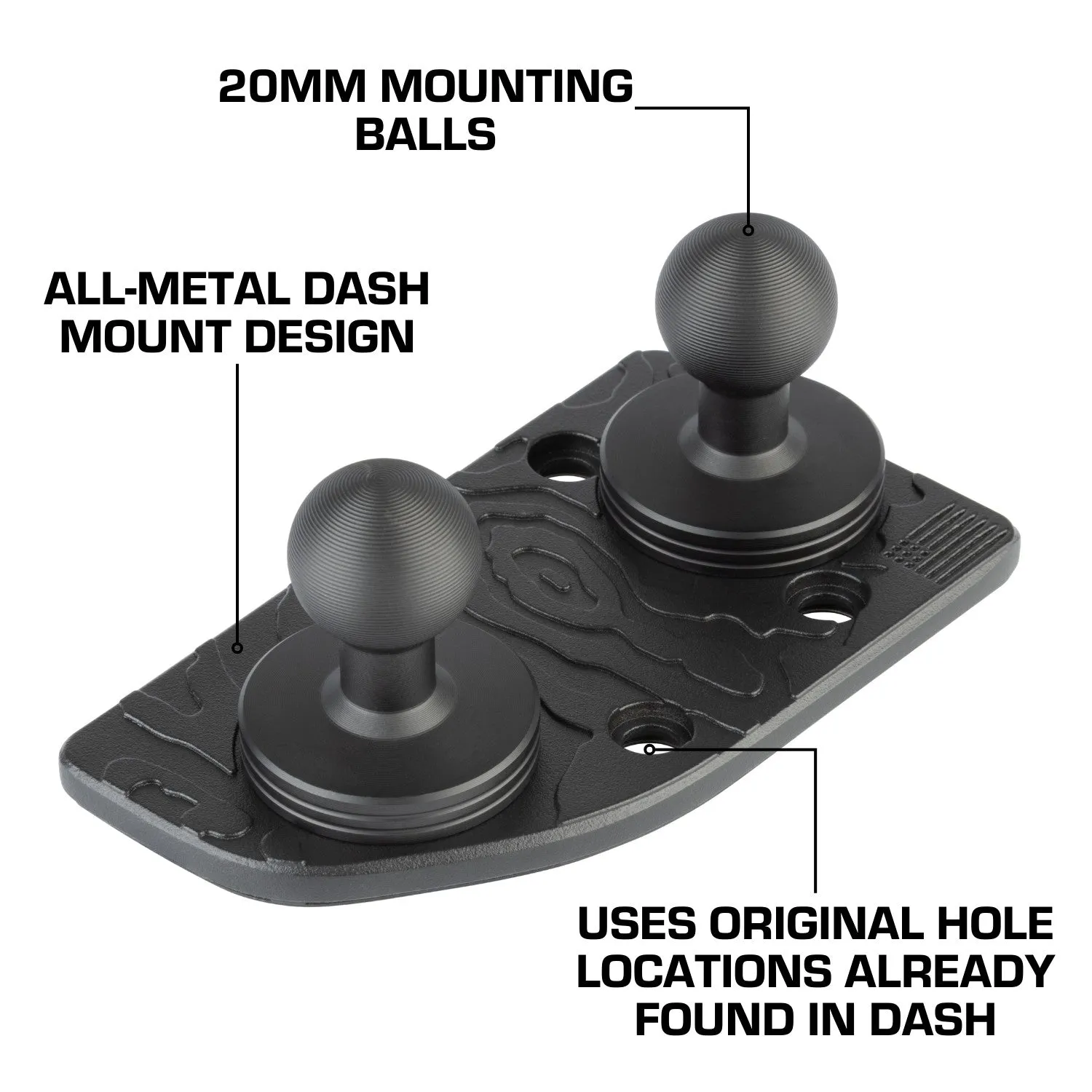 2024  Jeep Wrangler JL & Jeep Gladiator Driver Side Dual Ball Metal Dash Mount Phone Holder