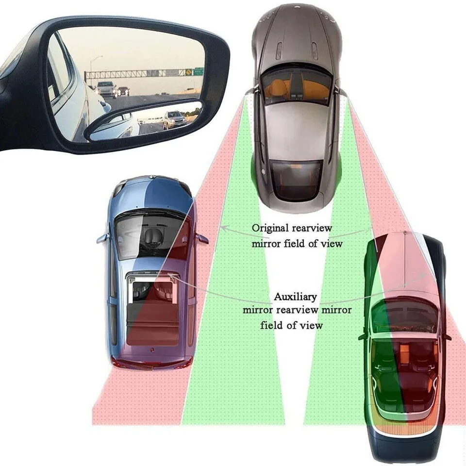 2Pack Blind Spot Mirror Auto 360° Wide Angle Convex Rear Side View Car Truck SUV