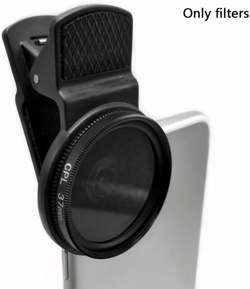 37mm CPL Phone Camera Lens, Universal Polarizer Clip-On Cellphone CPL Filter Compatible with iPhoneSamsung/Android Smartphones