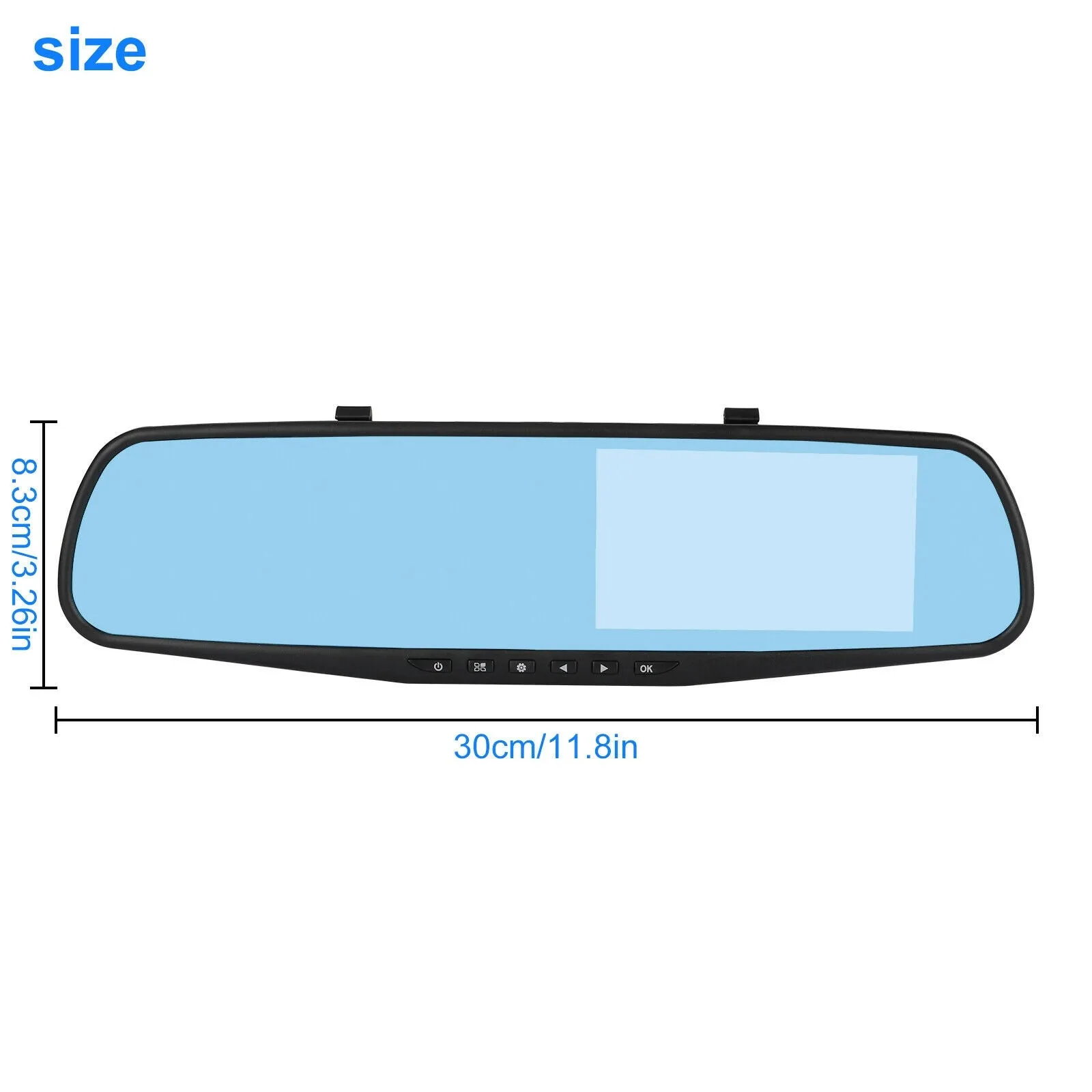 4.3-inch Rearview Mirror Car Driving Recorder Front Rear Double