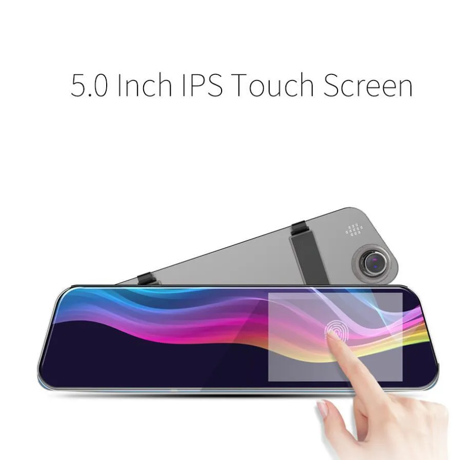 5 Inches IPS Screen Car DVR A6 Rear View Mirror Type 1080P Full