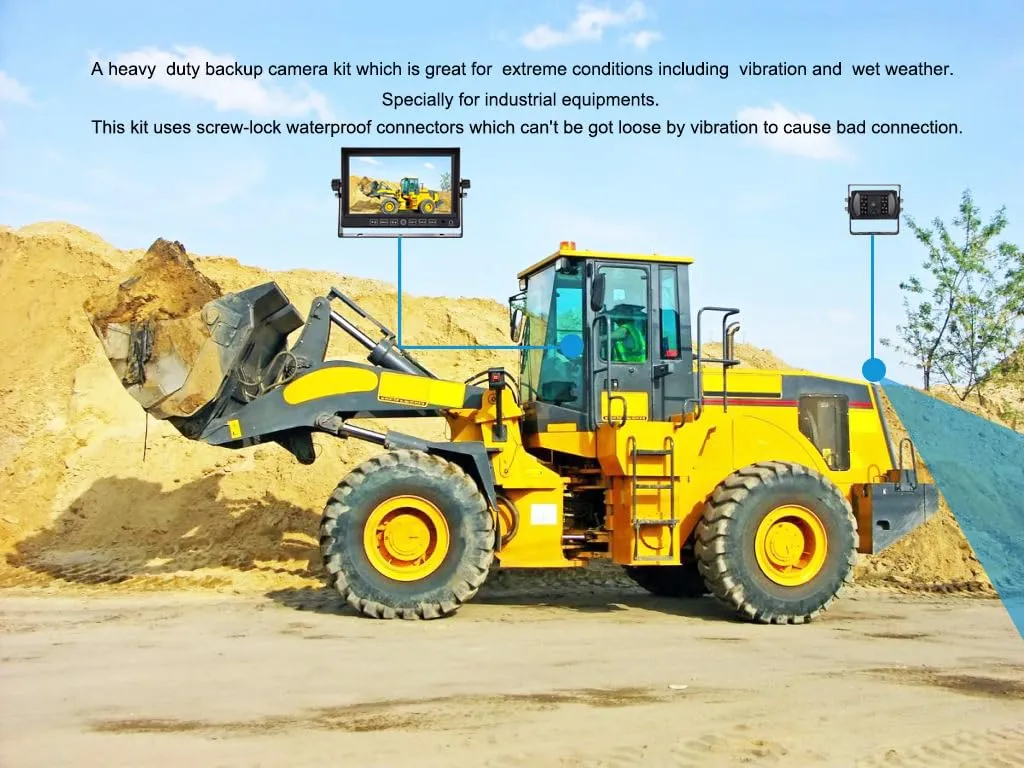 7" Wired Rear View Reverse Backup Camera System 1080P AHD with Audio,Parking Lines,Waterproof IP69K IR Camera for Tractor/Motorhome/Bulldozer/Snow Plow/Van/Heavy Equipment/Forklift/Skid Loader
