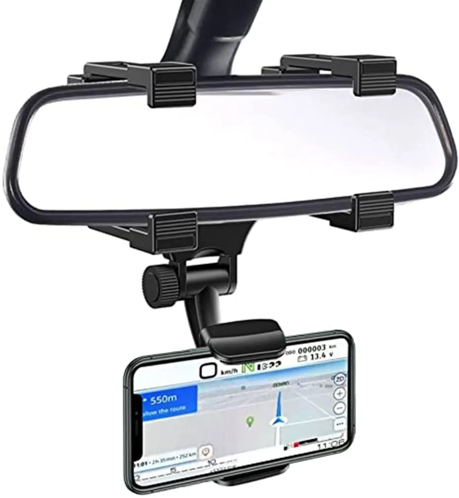Adjustable Car Rearview Mirror Phone Holder Stand