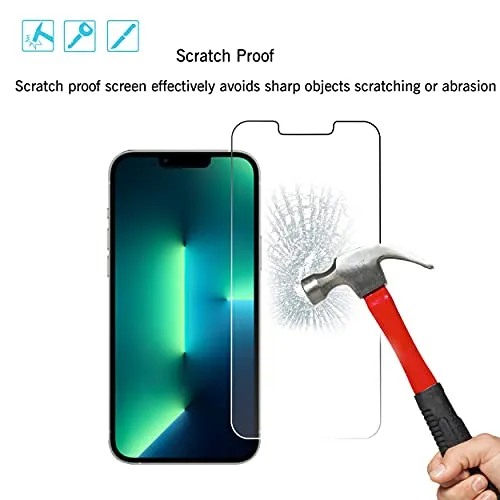 Ailun 2Pack Screen Protector Compatible for iPhone 13 Pro [6.1 inch] Display 2021   2 Pack Camera Lens Protector,Tempered Glass Film,[9H Hardness] - HD [Not for iPhone 13 Pro Max]