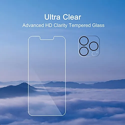 Ailun 2Pack Screen Protector Compatible for iPhone 13 Pro [6.1 inch] Display 2021   2 Pack Camera Lens Protector,Tempered Glass Film,[9H Hardness] - HD [Not for iPhone 13 Pro Max]