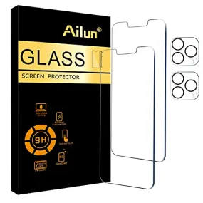 Ailun 2Pack Screen Protector Compatible for iPhone 13 Pro [6.1 inch] Display 2021   2 Pack Camera Lens Protector,Tempered Glass Film,[9H Hardness] - HD [Not for iPhone 13 Pro Max]
