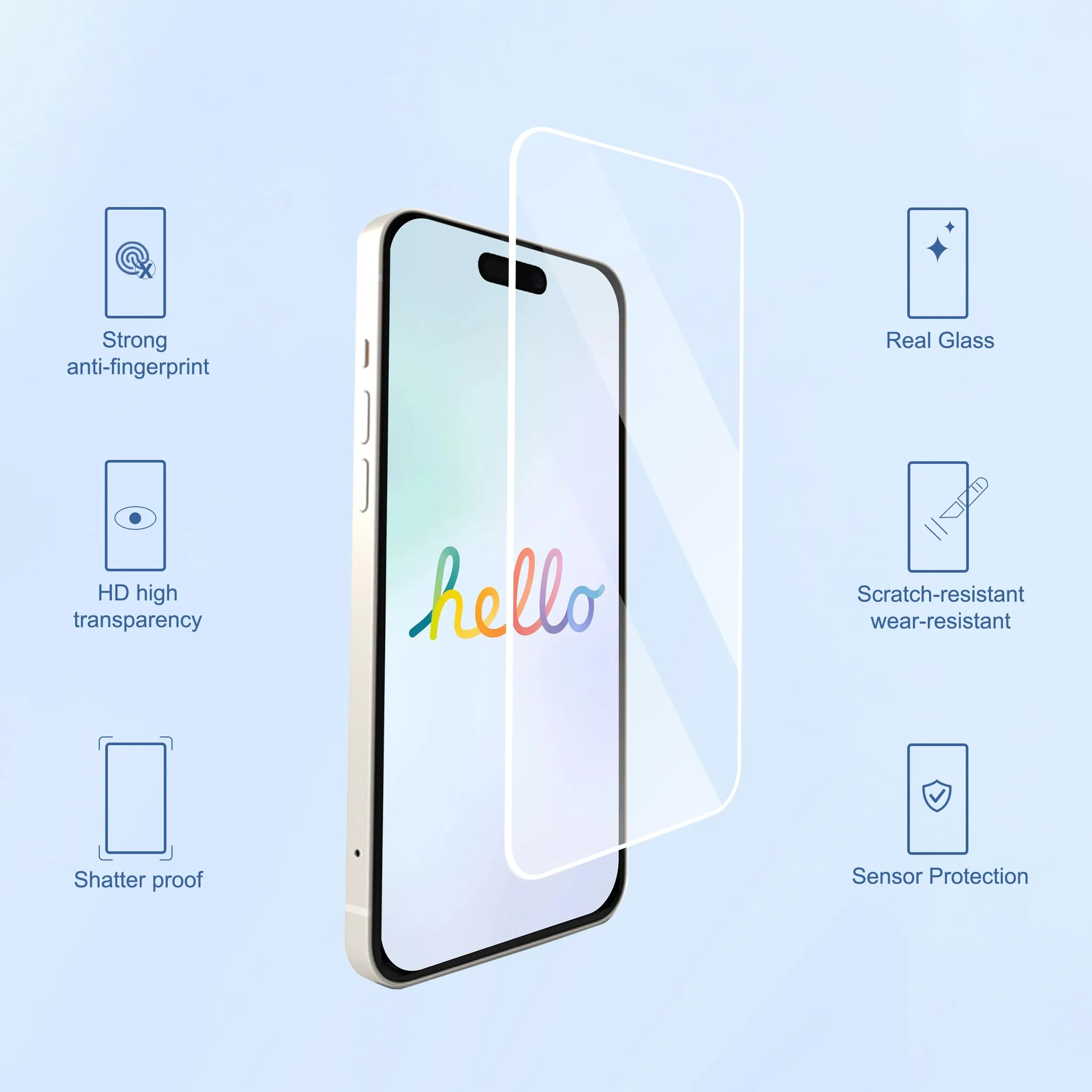 Ailun 3 Pack Screen Protector for iPhone 16 [6.1 inch]   3 Pack Camera Lens Protector with Installation Frame,Case Friendly Tempered Glass Film,[9H Hardness] - HD [6 Pack]