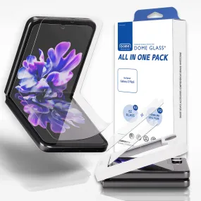 [All in One] Samsung Galaxy Z Flip 5 (2023) Front EZ Tempered Glass Screen Protector, Inside Flexible EPU Film [Easy Install] 2 2 Pack