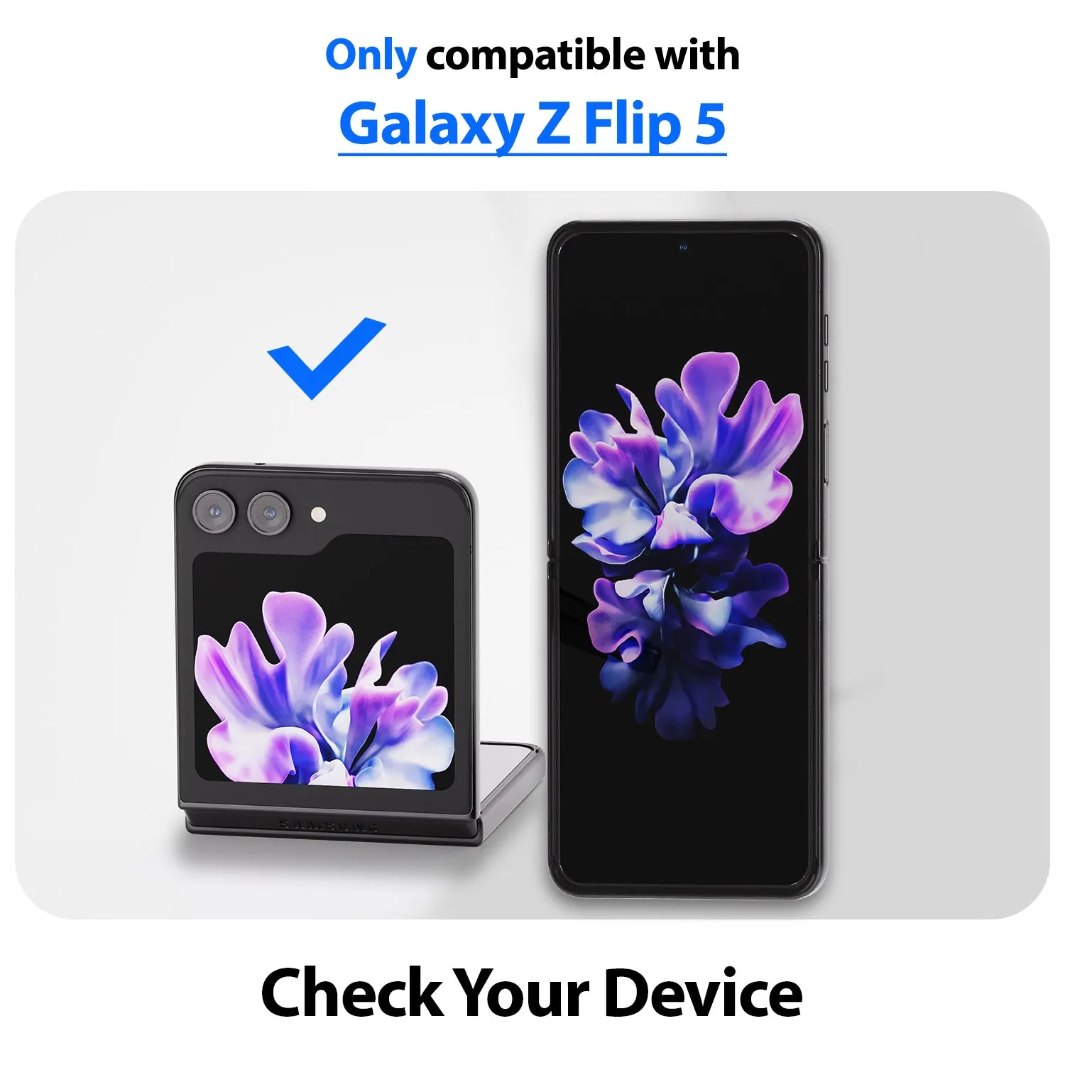 [All in One] Samsung Galaxy Z Flip 5 (2023) Front EZ Tempered Glass Screen Protector, Inside Flexible EPU Film [Easy Install] 2 2 Pack