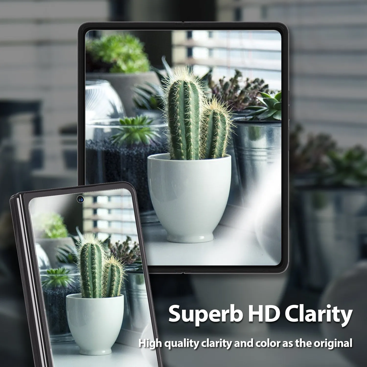 [All in One] Samsung Galaxy Z Fold 5 (2023) Front EA Tempered Glass Screen Protector, Inside Flexible EPU Film, 9H Tempered Glass Camera Protector [Easy Install] 2 2 2 Pack