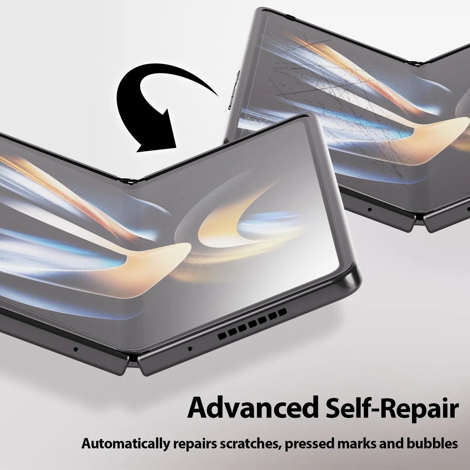[All in One] Samsung Galaxy Z Fold 5 (2023) Front EA Tempered Glass Screen Protector, Inside Flexible EPU Film, 9H Tempered Glass Camera Protector [Easy Install] 2 2 2 Pack
