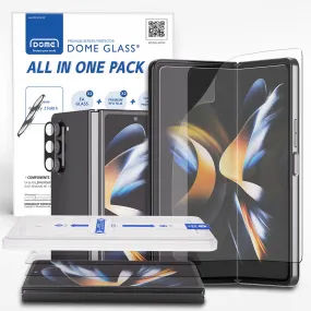 [All in One] Samsung Galaxy Z Fold 5 (2023) Front EA Tempered Glass Screen Protector, Inside Flexible EPU Film, 9H Tempered Glass Camera Protector [Easy Install] 2 2 2 Pack