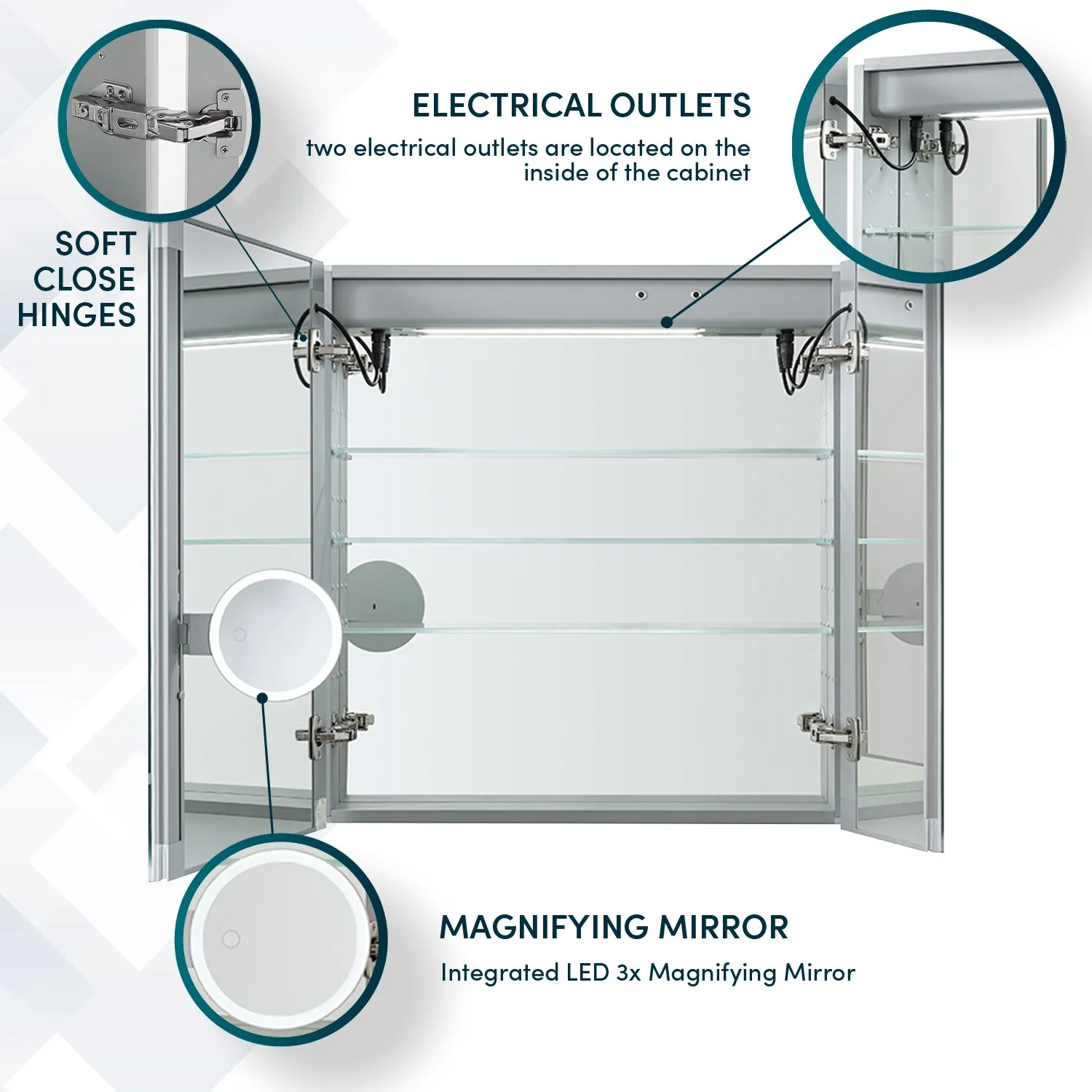 Aquadom Edge Royale 30x32 LED Medicine Cabinet