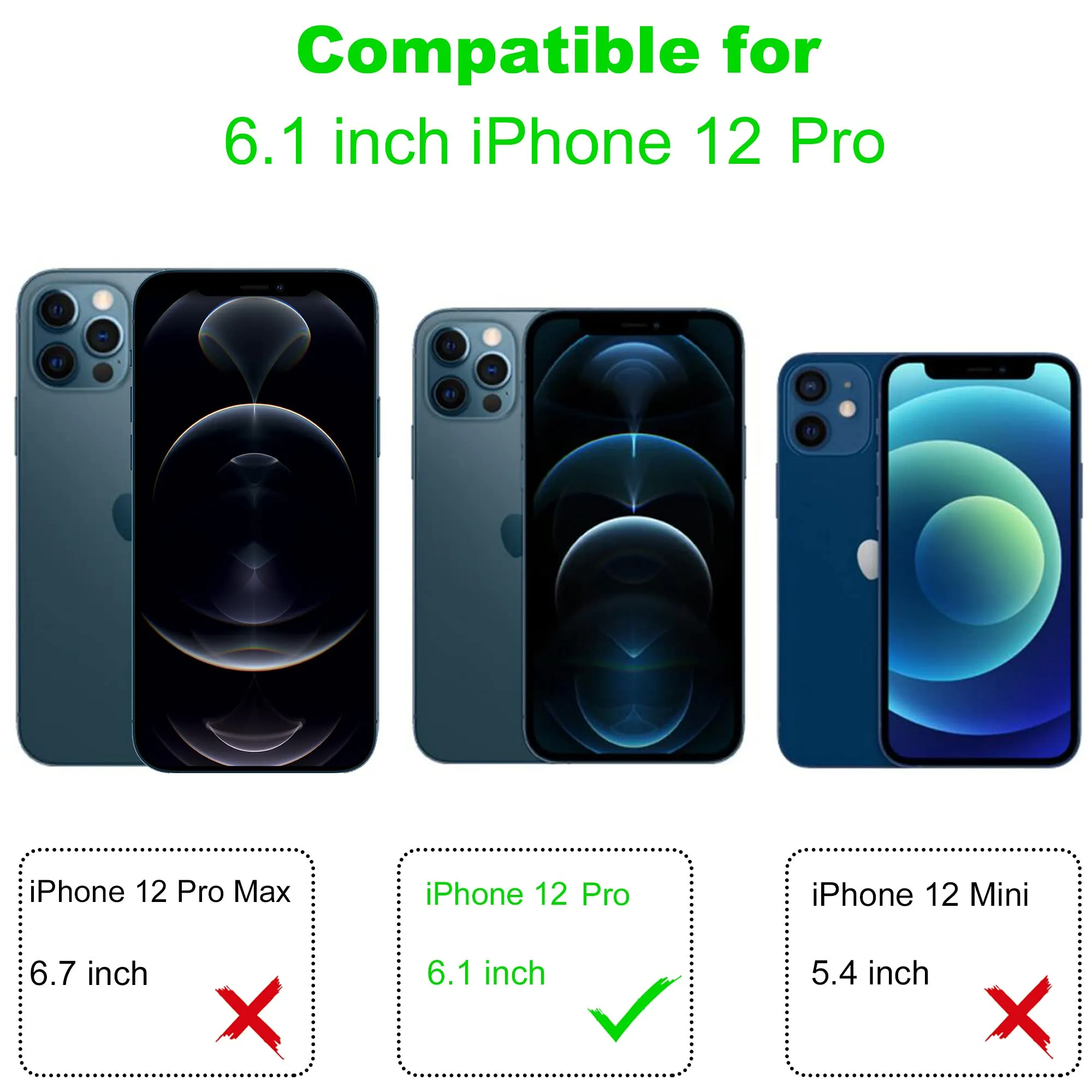 Arae 2 Pack Camera Lens Protector for iPhone 12 Pro   2 Pack Privacy Screen Protector, HD Tempered Glass Anti Spy Anti Scratch Work with Most Case, 6.1inch