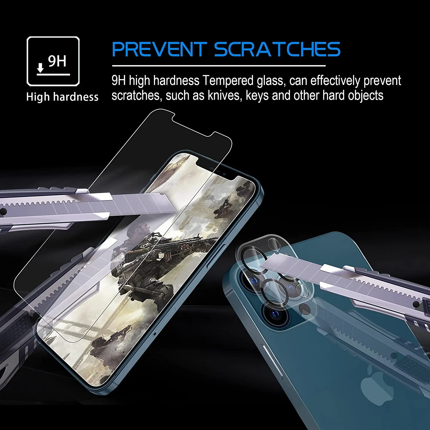 Arae 2 Pack Camera Lens Protector for iPhone 12 Pro Max   2 Pack Screen Protector, HD Tempered Glass Anti Scratch Work with Most Case, 6.7 inch