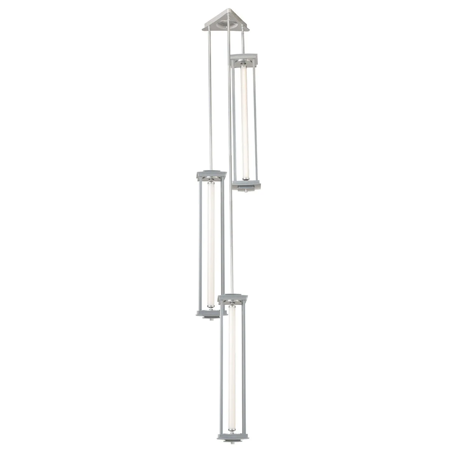 Athena Triple Tall LED Lantern in Sterling