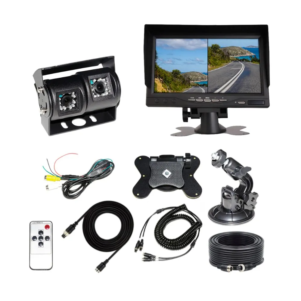 Aussie Traveller Camera Rear View Square Kit Black ATRV - Double