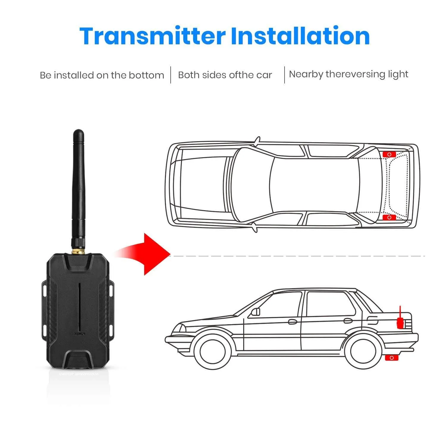 AUTO-VOX T1400 Upgrade Wireless Backup Camera Kit, Easy Installation with No Wiring, No Interference, OEM Look with IP 68 Waterproof Super Night Vision Rear View Camera