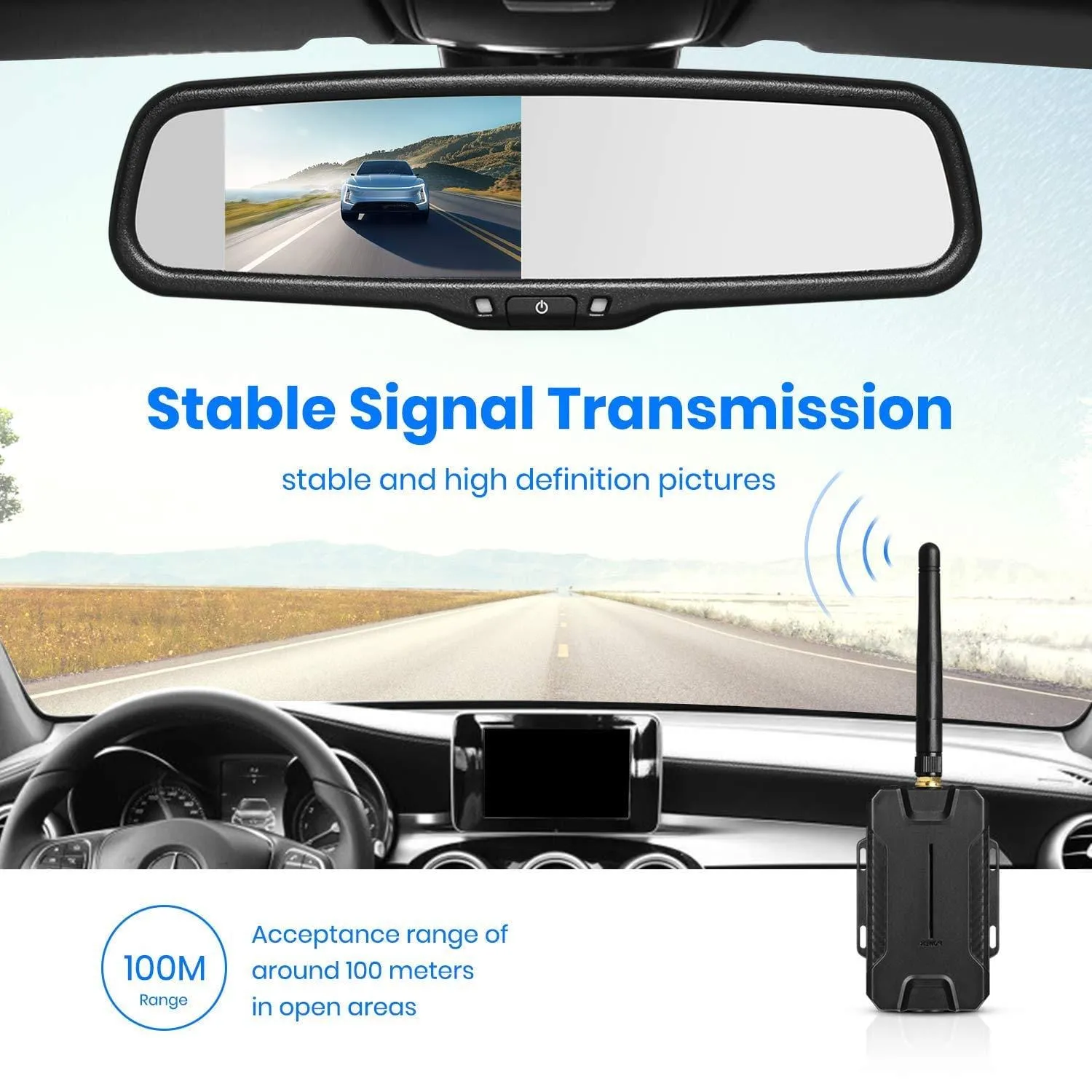 AUTO-VOX T1400 Upgrade Wireless Backup Camera Kit, Easy Installation with No Wiring, No Interference, OEM Look with IP 68 Waterproof Super Night Vision Rear View Camera