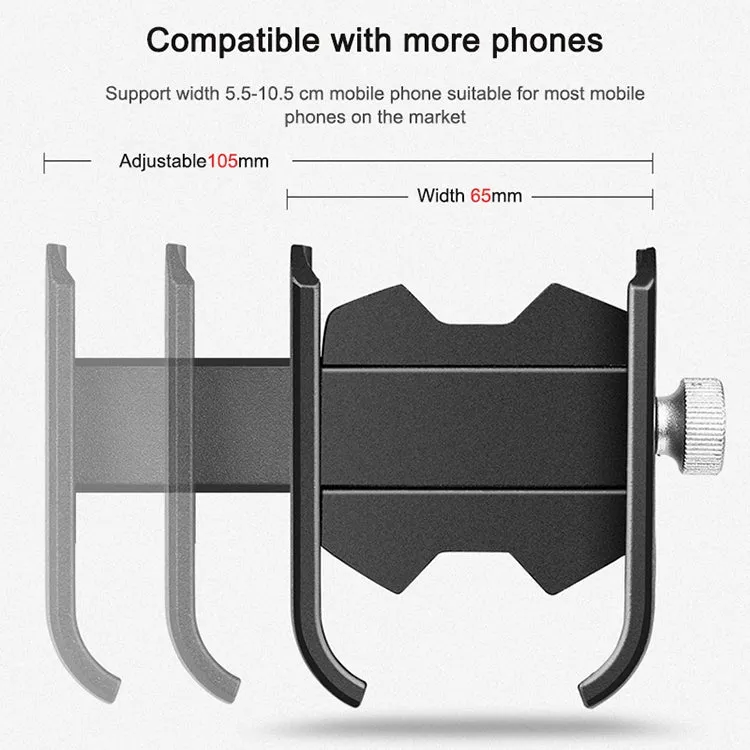 Bicycle Mobile Phone Holder Motorcycle Electric Car Navigation Mobile Phone Holder, Style:Handlebars(Black)