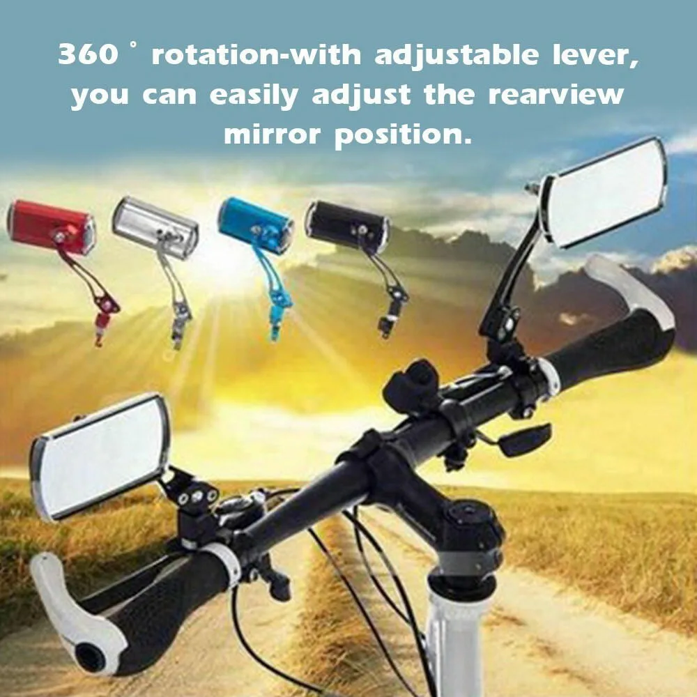 Bicycle Mountain Bike Handlebar Rearview Mirror Modified Aluminum Alloy Rearview Mirror for Bicycle