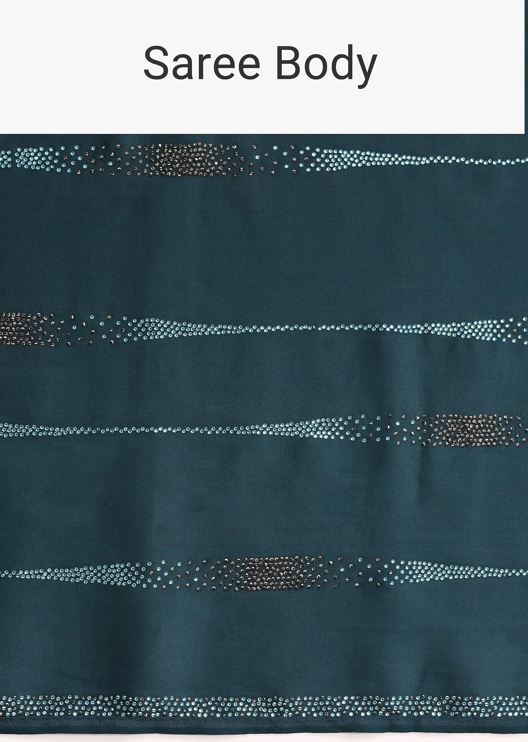 Blue Satin Saree With Stone Work And Unstitched Blouse