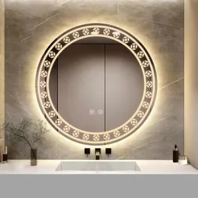 BUNGALOW MERCER Modern Design LED Mirror - Sleek Wall Mirror with Built-in Lighting, Perfect for Bathroom or Living Spaces (View, 30x30)