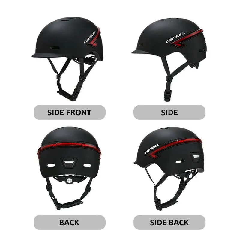 Cairbull Newest Road Bike Helmet Black and White Color with Telecontrol LED Turning Lights and Warning Lights for Men and Women