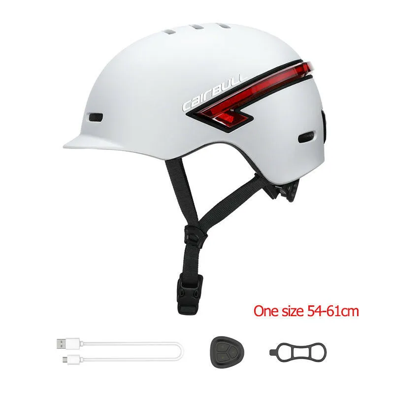 Cairbull Newest Road Bike Helmet Black and White Color with Telecontrol LED Turning Lights and Warning Lights for Men and Women